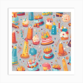 Birthday Cake Pattern Art Print