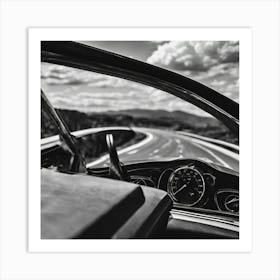 Black And White Car Interior Art Print