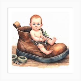 Baby In A Shoe 2 Art Print