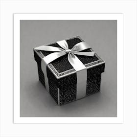 Black And Silver Gift Box Art Print