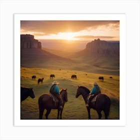 Sunset In The Desert Art Print