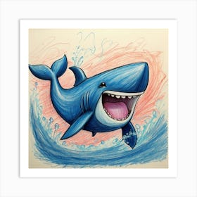 Shark Drawing 14 Art Print