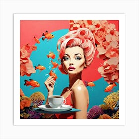 Coffee With Fishes 1 Art Print