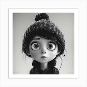 Little Girl With Big Eyes Art Print