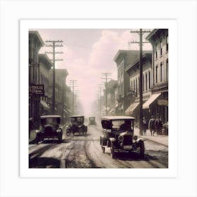 Early America & The Automobile ~Reimagined 8 Art Print