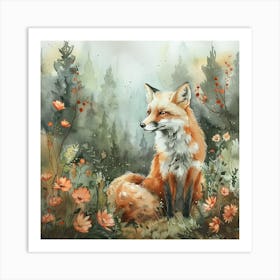 Fox In The Forest Art Print