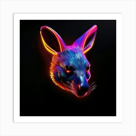 Neon Kangaroo Head 3 Affiche