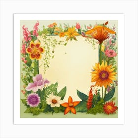 Information Sheet With Different Fantasy Flowers A (2) Art Print