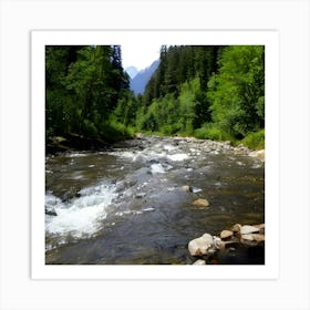 River In The Mountains of Tongass Forest Art Print