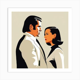 pulp fiction john travolta and uma thurman Art Print