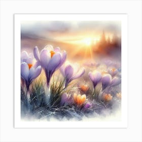 Crocus Flowers Art Print