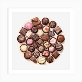 Chocolates On A Plate 2 Art Print