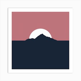 Sunset Over Mountain Art Print