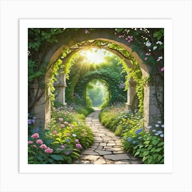 Into The Garden Ai Art Wall Art Design Illustration (4) Art Print