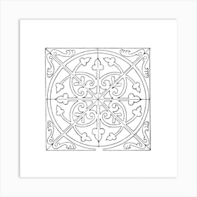 Sketched Boho Tile Art 6 Art Print