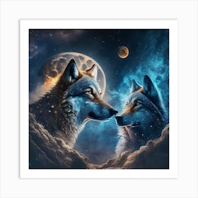 Wolf Couple 1 Art Print