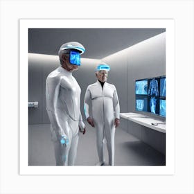 Two Men In Futuristic Suits Art Print