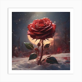 Rose and Winter Art Print