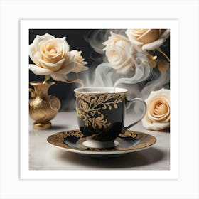 Coffee And Roses 22 Art Print