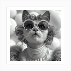 Cat in Style Photosession Art Print