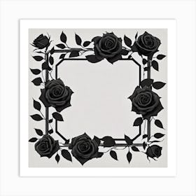 Black Roses Frame 3 Art Print