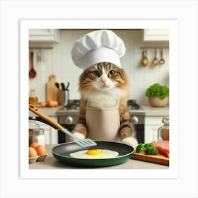 Cat In Chef Hat Art Print