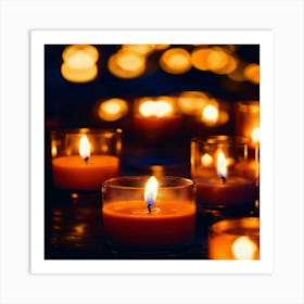 Lit Candles Art Print