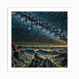 Milky Way over the Mountains Art Print