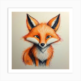 Fox Drawing 1 Art Print