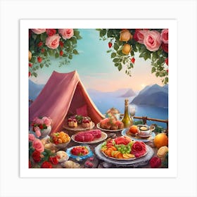 Picnic On The Lake Art Print