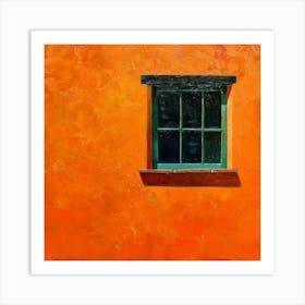 Window On An Orange Wall Art Print