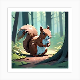 Squirrel In The Woods 32 Art Print