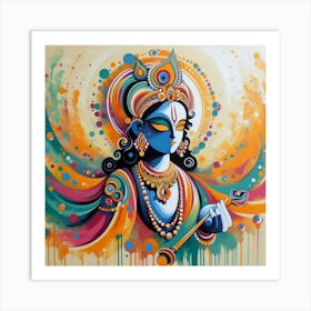 Lord Krishna Painting, Impressionism Painting Art Print