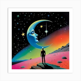 Moon And Stars 1 Art Print