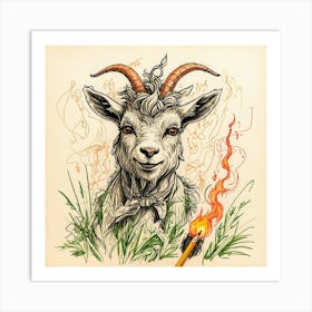 Goat With Horns 16 Art Print