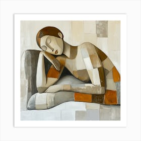 Abstract Woman Sleeping Contemporary Art Print