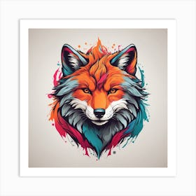 Leonardo Diffusion Xl High Quality Logo Style Wolf Powerful Co 0 Art Print