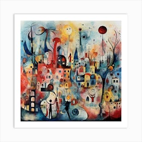 Watercolour Dreams Across Time Art Print