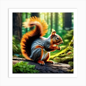 Squirrel In The Forest 389 Art Print