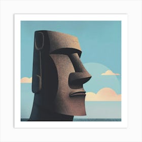 Moai Head 2 Art Print