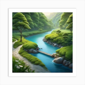 River In The Forest 54 Art Print
