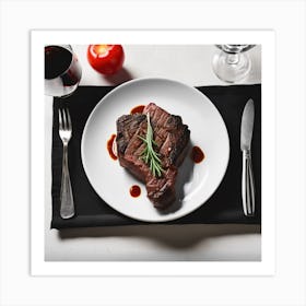 Steak On A Plate 4 Art Print