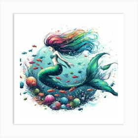 Illustration Mermaid Art Print