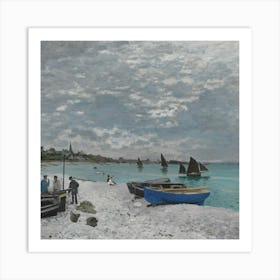 Claude Monet At The Beach Art Print