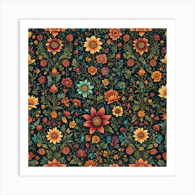 Floral Pattern 25 Art Print