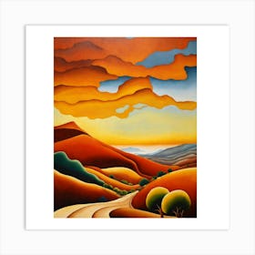 Sunset Road Art Print