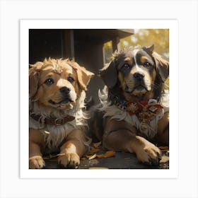 Two Dogs Art Print