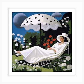 Woman In A Garden Art Print