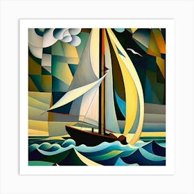 Sailboat In The Sea Art Print