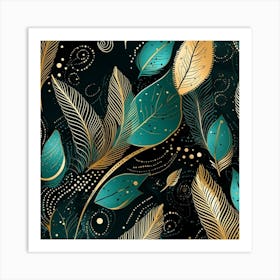 Gold Feathers Art Print